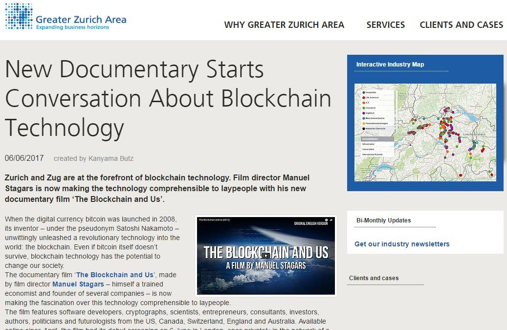 New Documentary Starts Conversation About Blockchain Technology, Greater Zurich Area, 8 June 2017