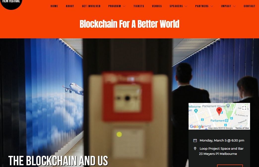 Blockchain for a Better World, Transitions Film Festival, Melbourne, 5 March 2018